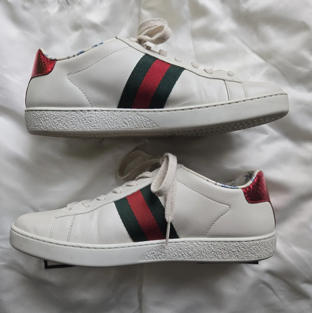 Gucci Ace 'GUCCY' SEGA Leather Sneaker Size 38 / US 8